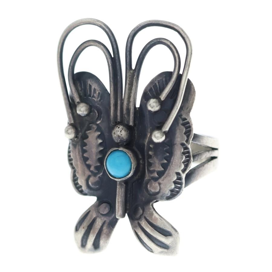 INDIAN JEWELRY インディアンジュエリー STERRING Geraldine NAJAVO Ring ナバホ族 ターコイズ パピヨンモチーフ リング シルバー Indian Jewelry インディアンジュエリー STERRING Geraldine NAJAVO