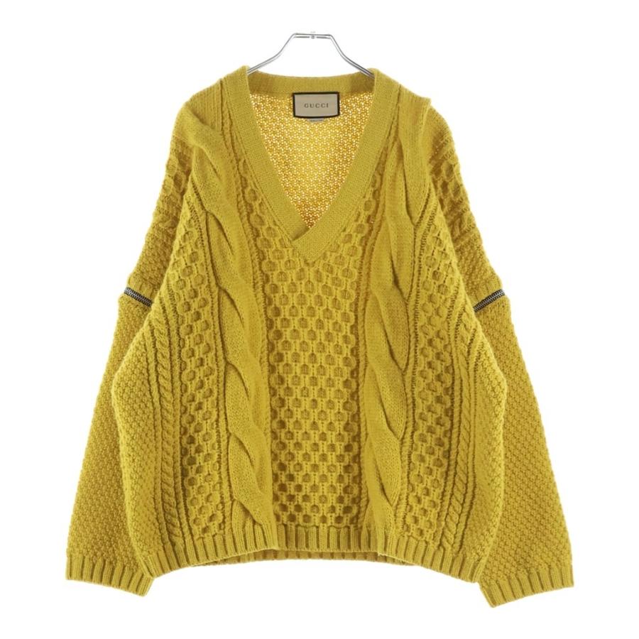 GUCCI（グッチ） デタッチャブルスリーブケーブル 長袖ニットVネック