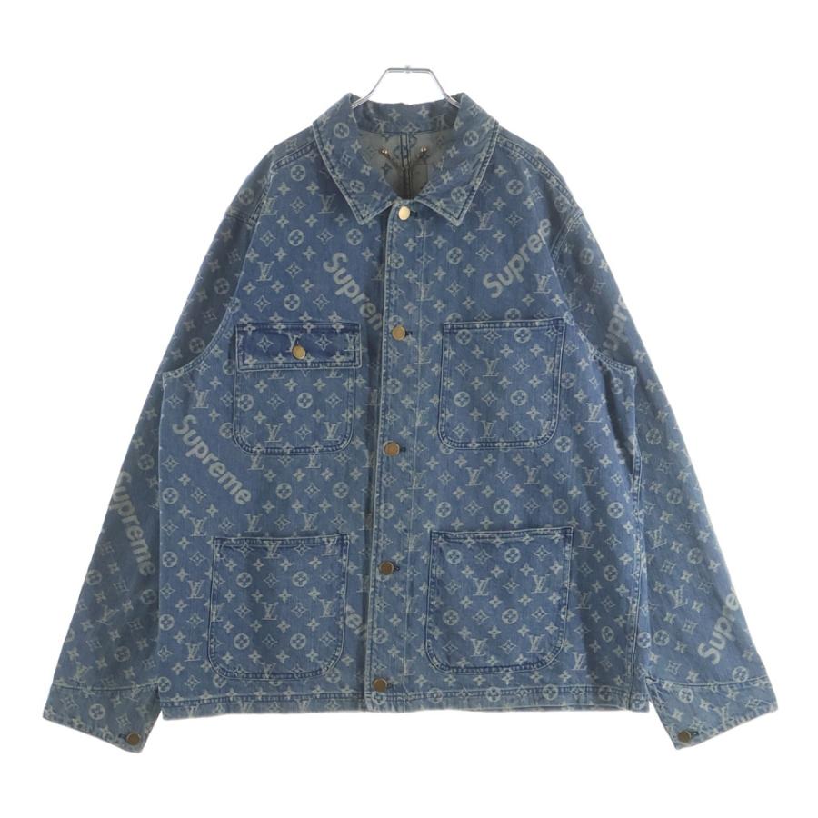 SUPREME シュプリーム  17AW LOUIS VUITTON Jacquard Denim Chore Coat ルイヴィトン デニム チョア コート カバーオール ジャケット モノグラム インディゴ RM172 ALL HDK91W Supreme（シュプリーム） 17AW ルイヴィトン デニム チョア コート