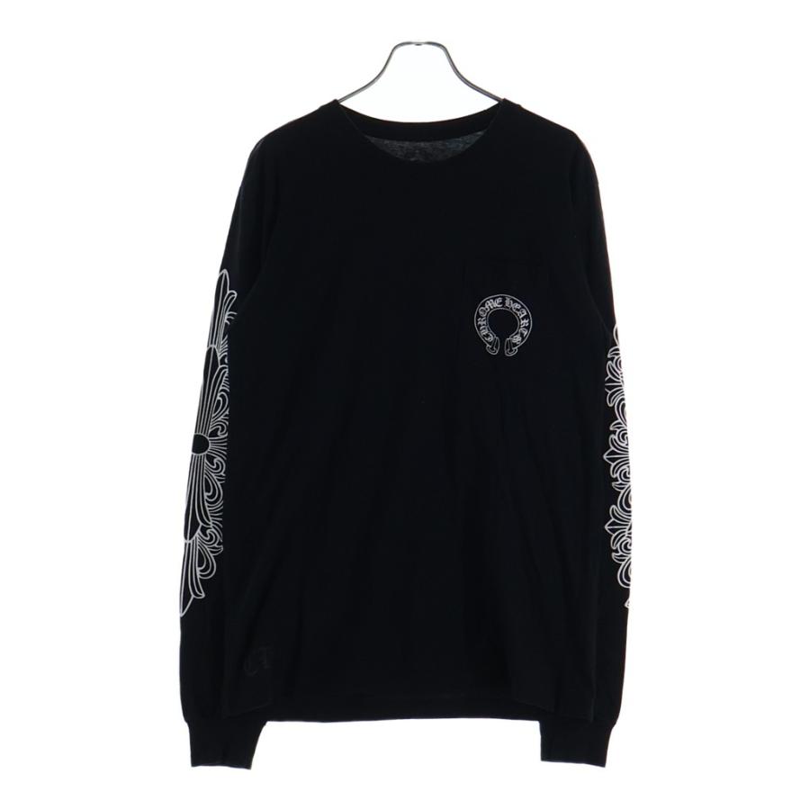 ChromeHearts 黒　ロンT 大人気ホースシュー CHROME HEARTS（クロムハーツ） BACK HORSESHOE PRINT LS TEE バック