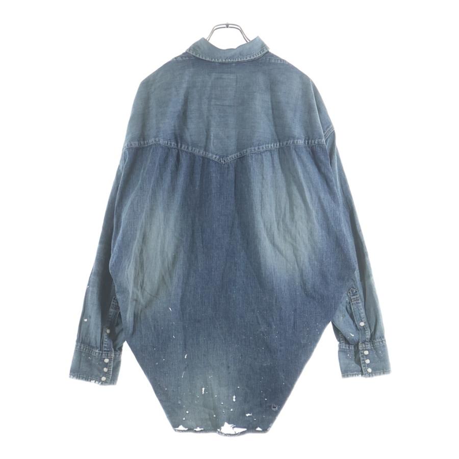 メゾンミハラヤスヒロ Kids Sticker Printed Denim Shirt ステッカー