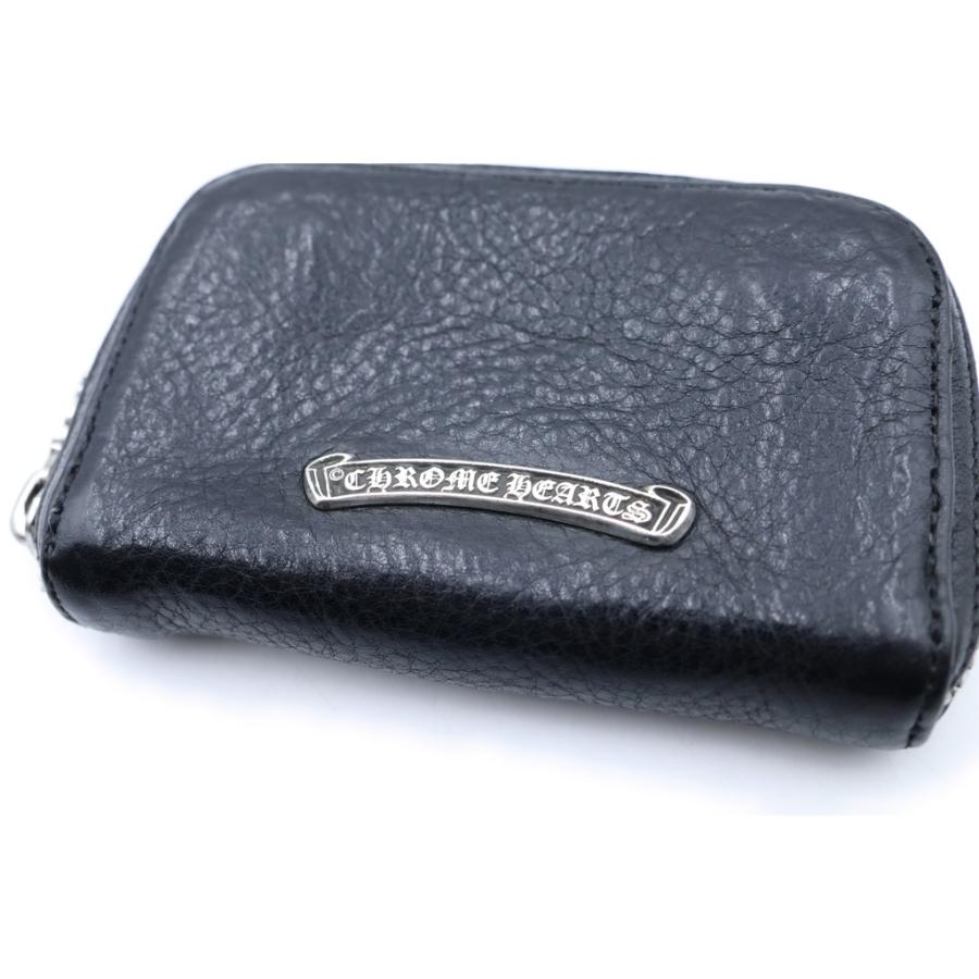 クロムハーツ☆ダガーレザーケースブラック小銭カード入れ財布ウォレット CHROME HEARTS（クロムハーツ） COIN CASE ダガーラウンドジップレザー