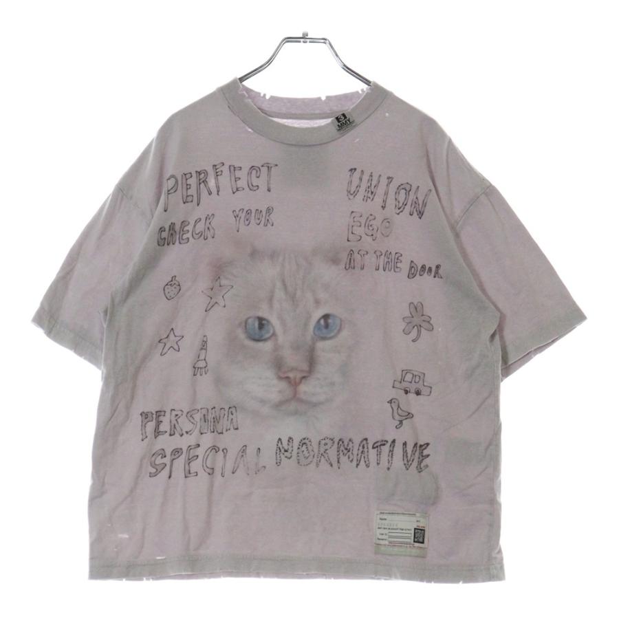 メゾンミハラヤスヒロ Cat Print Bleached T-shirt キャットプリント