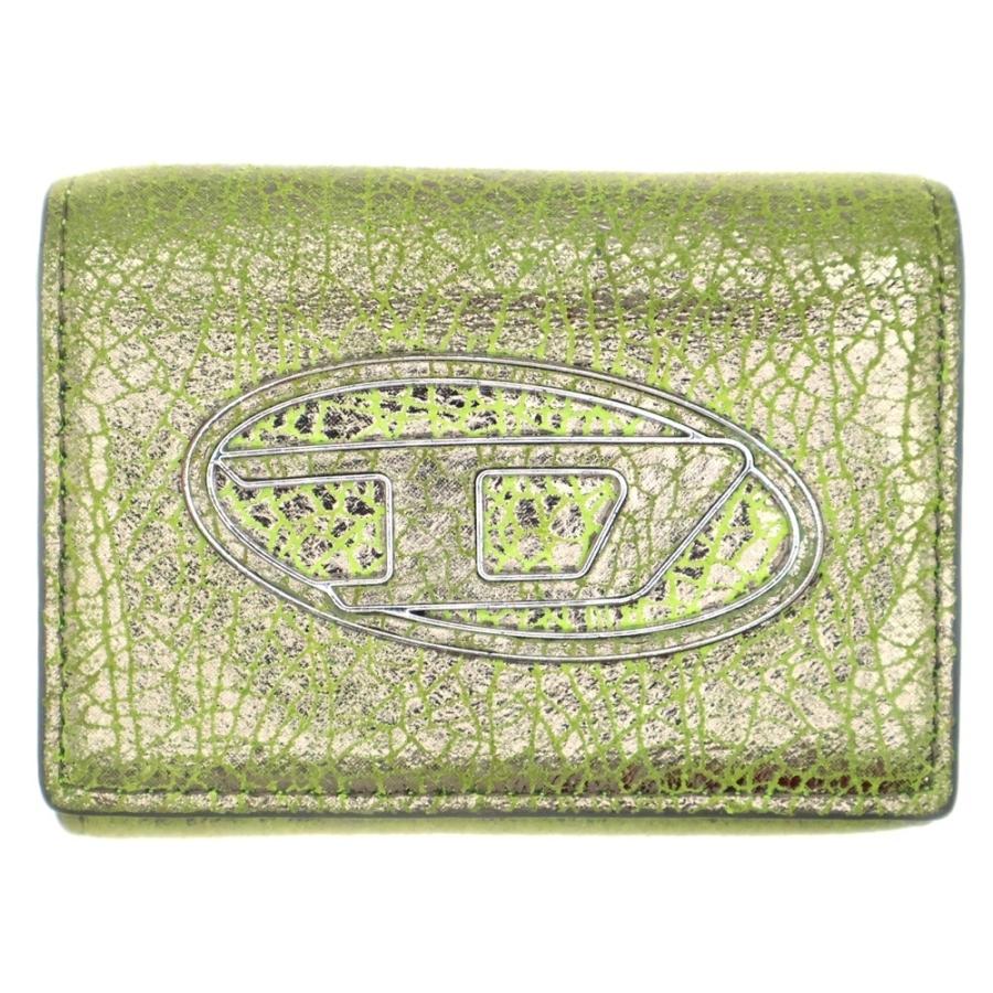 美品　DIESEL　ディーゼル　Dロゴ　1DR　コンパクトウォレット　レザー DIESEL（ディーゼル） 1DR Logo コンパクトウォレット 三つ折り財布