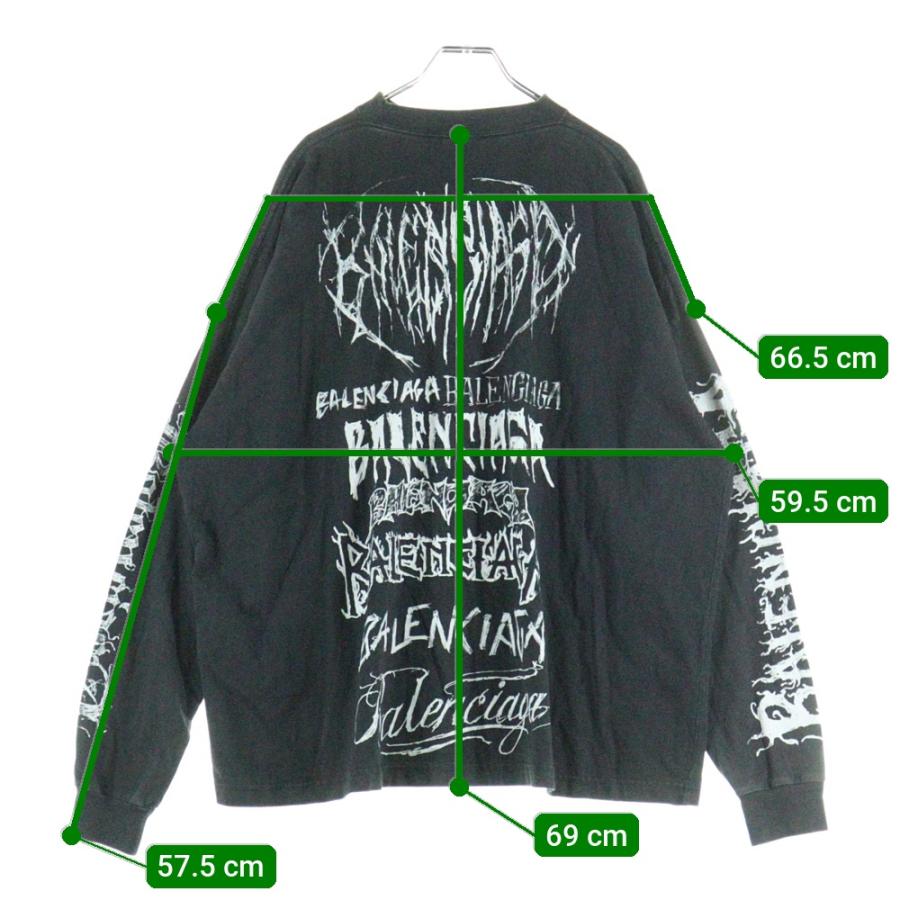 BALENCIAGA（バレンシアガ） 24SS ヴィンテージ加工メタルロゴ長袖T