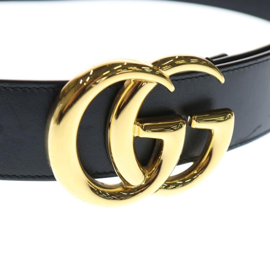 GUCCI（グッチ） GGマーモント レザーベルト ブラック 406831 : BRING