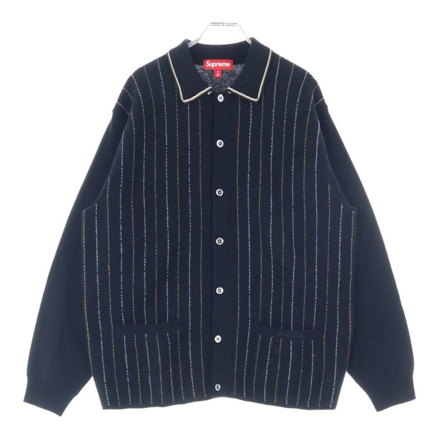 トップス Supreme Herringbone Cardigan L BLACK Supreme（シュプリーム） 25SS Herringbone Cardigan ヘリンボーン