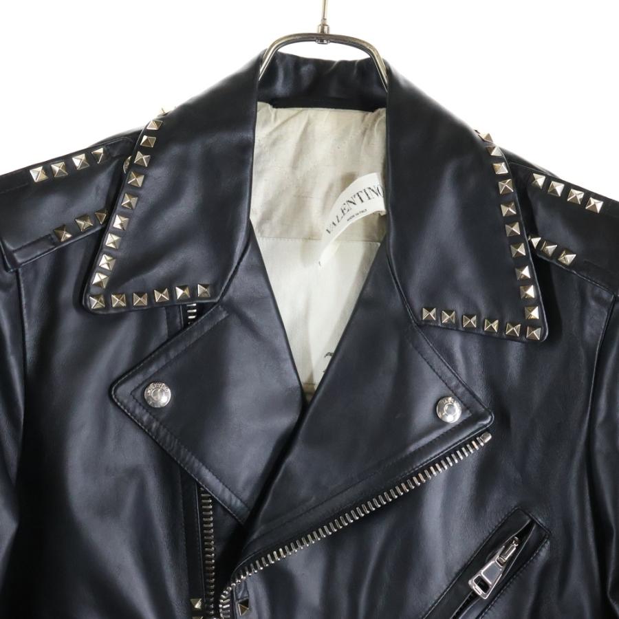 VALENTINO（ヴァレンティノ） ロックスタッズ 中綿 WZIP レザー ダブル