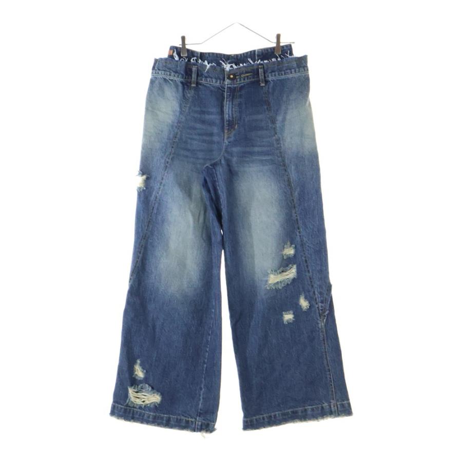 ADER error（アーダーエラー） ダメージ加工 ドッキング バギーデニム