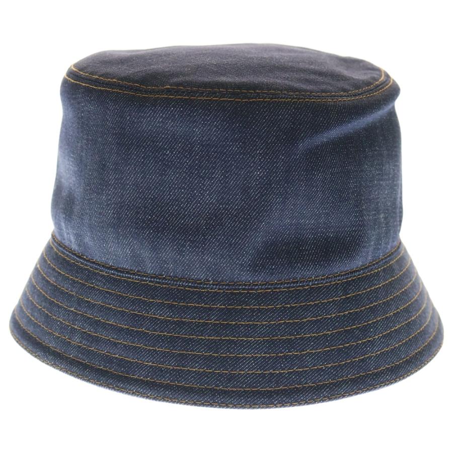 【未使用級】PRADA 三角 トライアングル ロゴ デニムバケットハット L PRADA（プラダ） トライアングルロゴ ヴィンテージ加工 デニムバケット