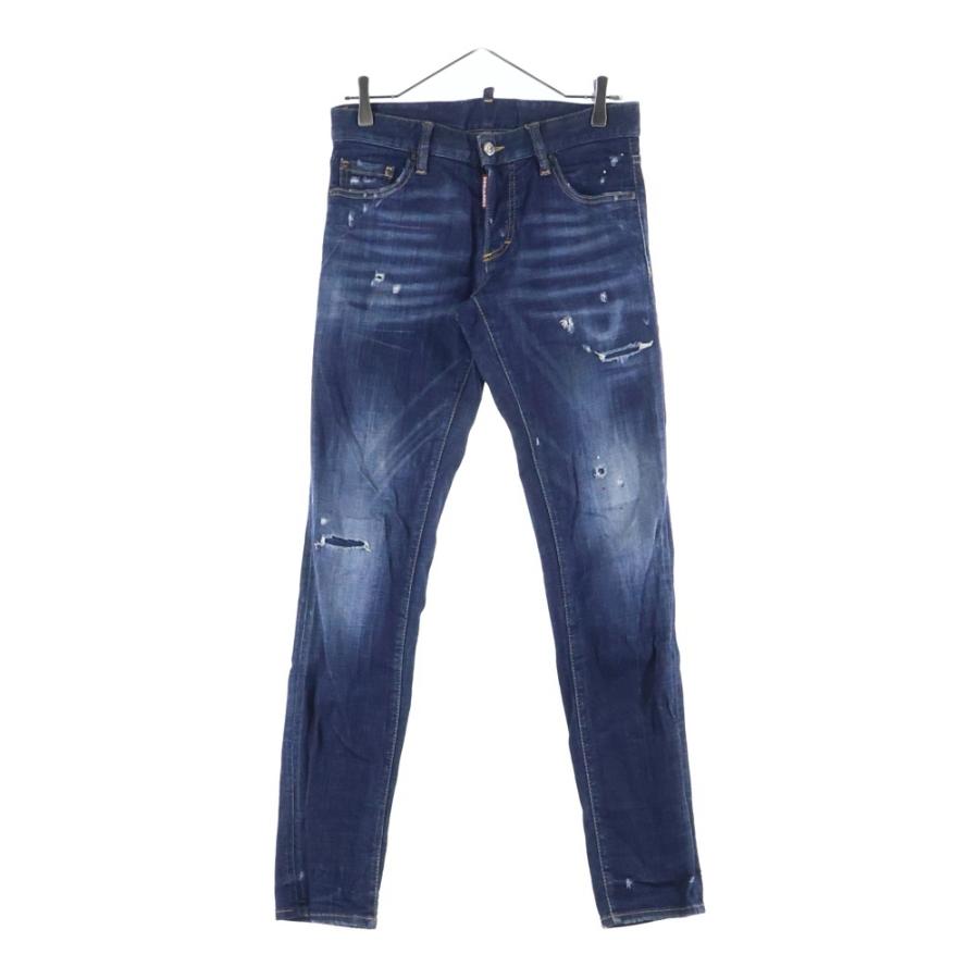 DSQUARED2（ディースクエアード） ボタンフライダメージデニムスキニー 
