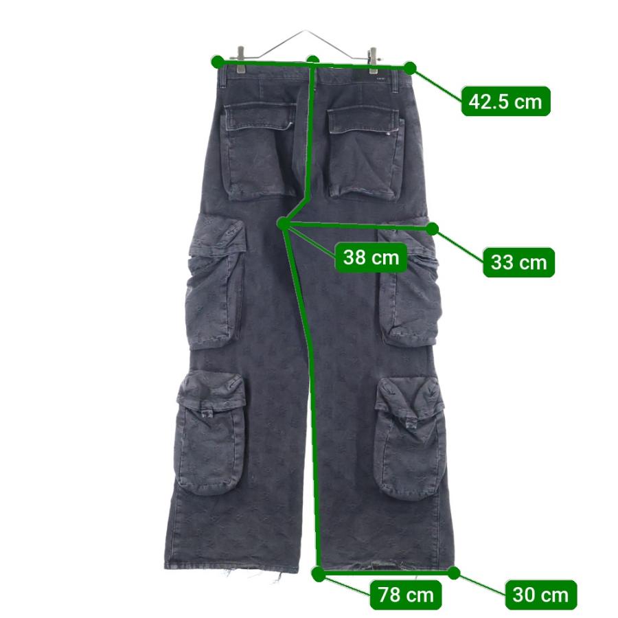 AMIRI（アミリ） Buggy Cargo 総柄ロゴ ワイドカーゴデニムパンツ