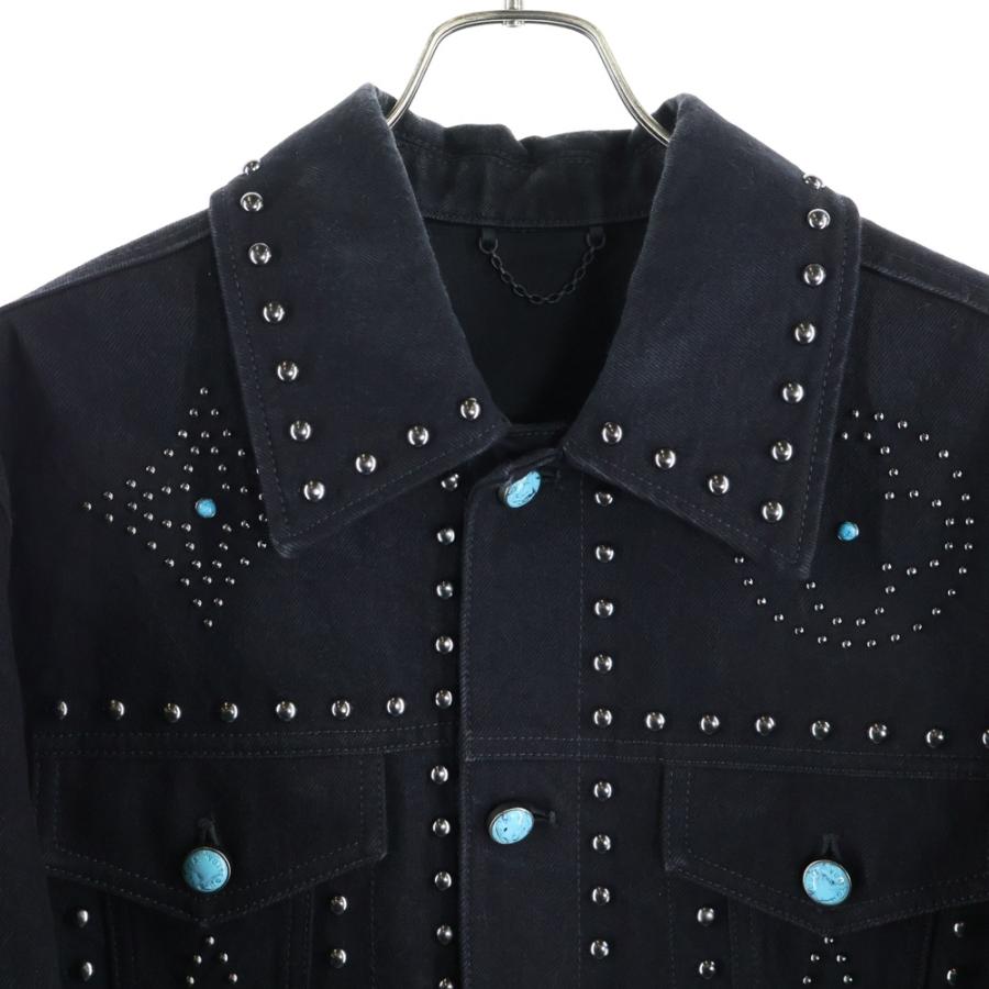 値下げ LOUIS VUITTON 24AW ジャケット 美品 LOUIS VUITTON（ルイ・ヴィトン） 24AW ターコイズスタッズ装飾 エンブ