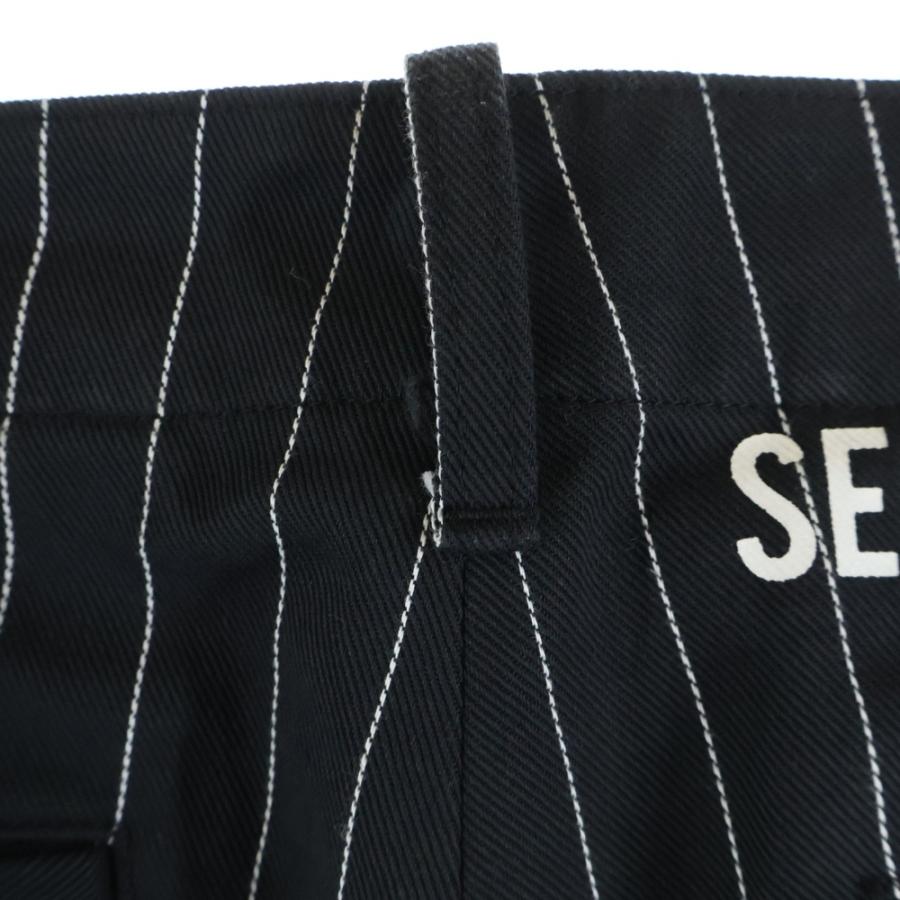 シークエル TYPE-F ストライプ ワークパンツ ネイビー 日本製 L 中古・古着通販】SEQUEL (シークエル) ストライプパンツ ネイビー