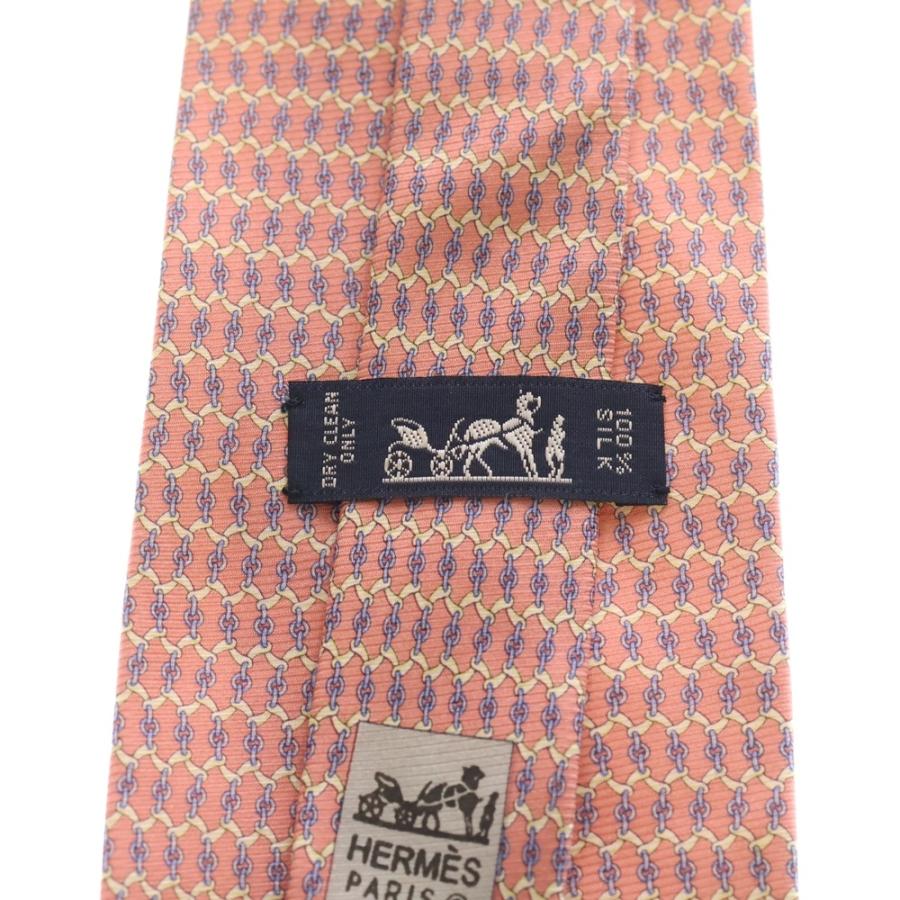 HERMES（エルメス） 総柄ロゴ シルク ネクタイ アクセサリー ピンク