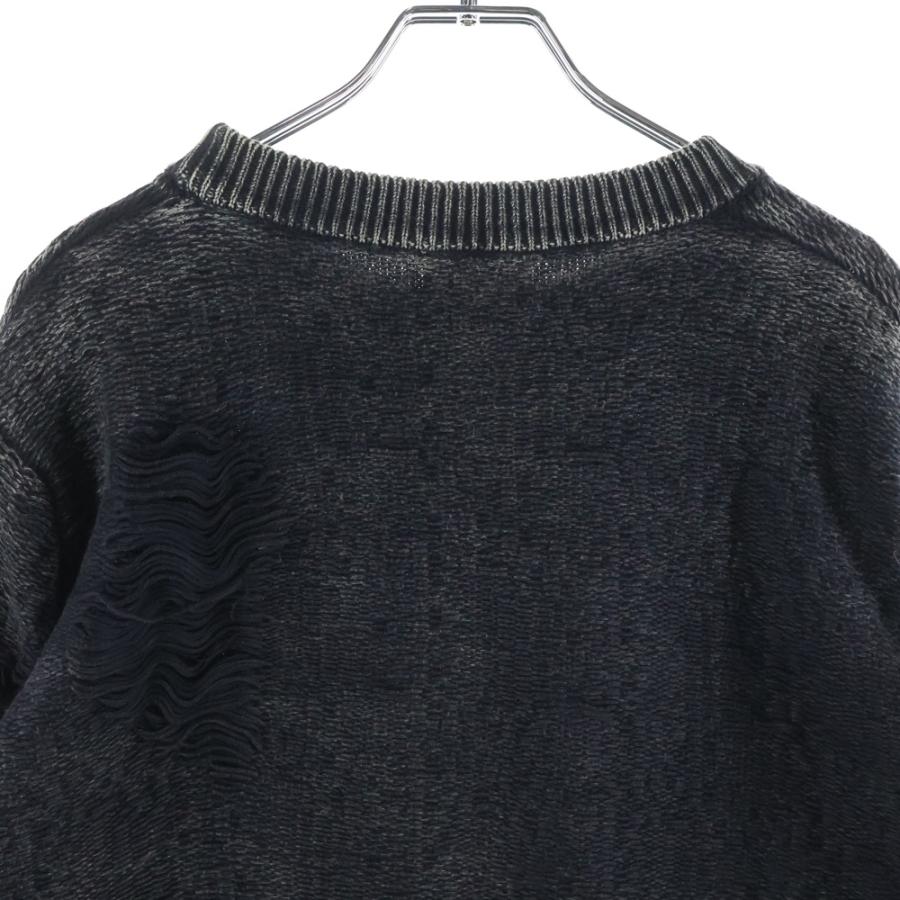 DIESEL（ディーゼル） K-FJORDI-ROUND ダメージ加工クルーネックニット 