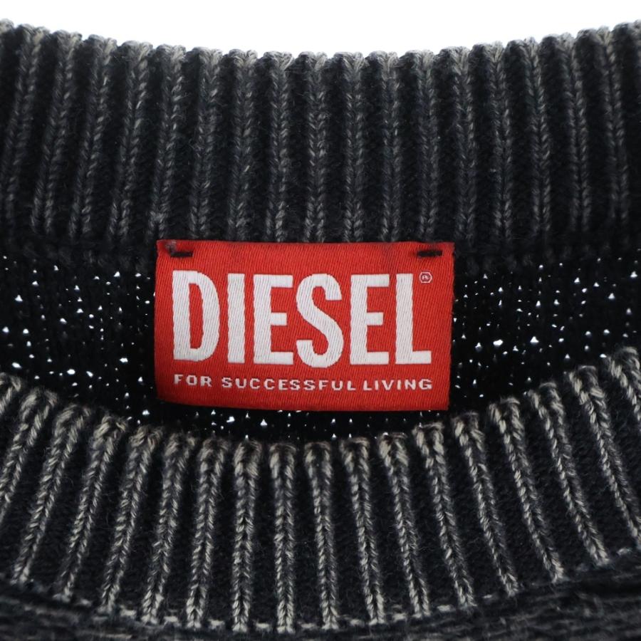 DIESEL（ディーゼル） K-FJORDI-ROUND ダメージ加工クルーネックニット 