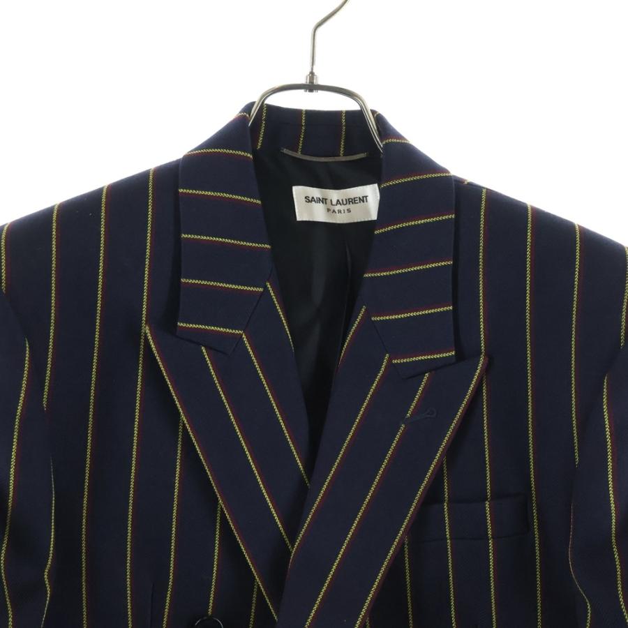 20SS SAINT LAURENT 金ボタン ダブル テーラードジャケット 古着 イヴサンローラン Yves Saint Laurent テーラードジャケット