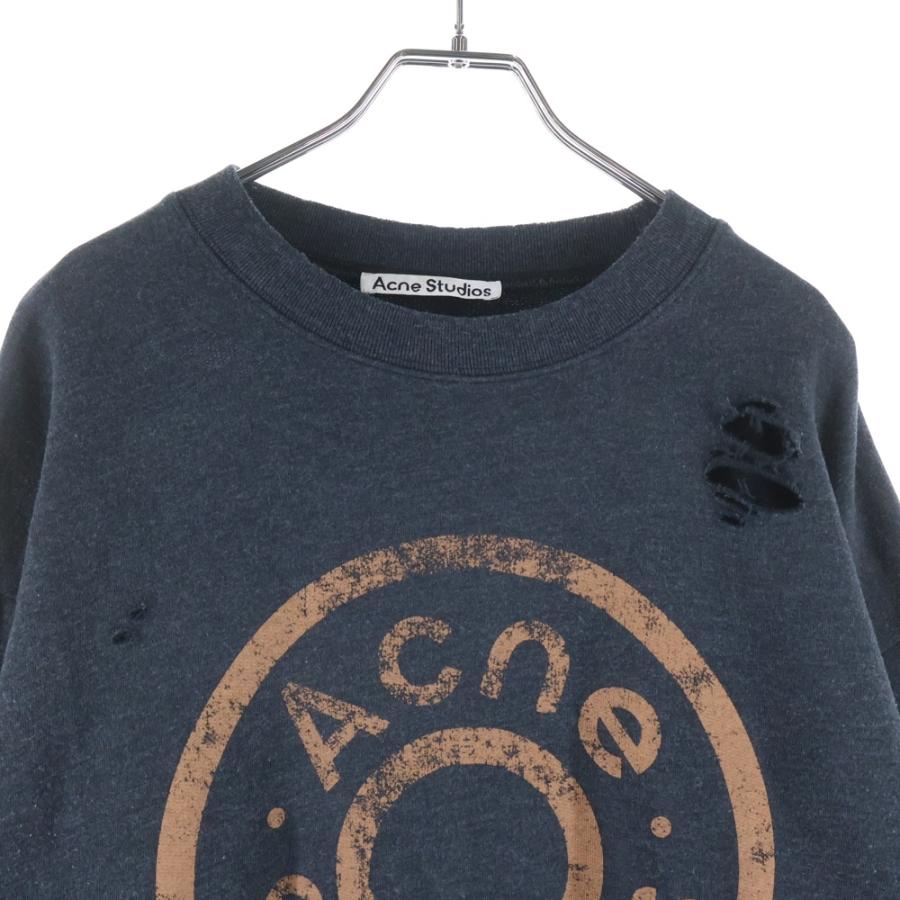 Acne Studios アクネ ストゥディオズ 25SS ロゴプリント スウェットクルーネックシャツ グレー FN-UX-SWEA000044 Acne Studios（アクネ ストゥディオズ） アクネ ストゥディオズ 25SS