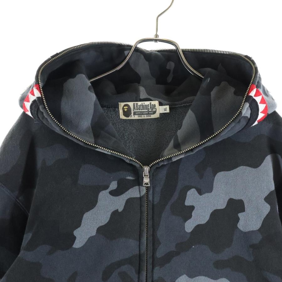 A BATHING APE シャークパーカー カモ柄 フルジップ A BATHING APE アベイシングエイプ BAPE シャークパーカー メンズM