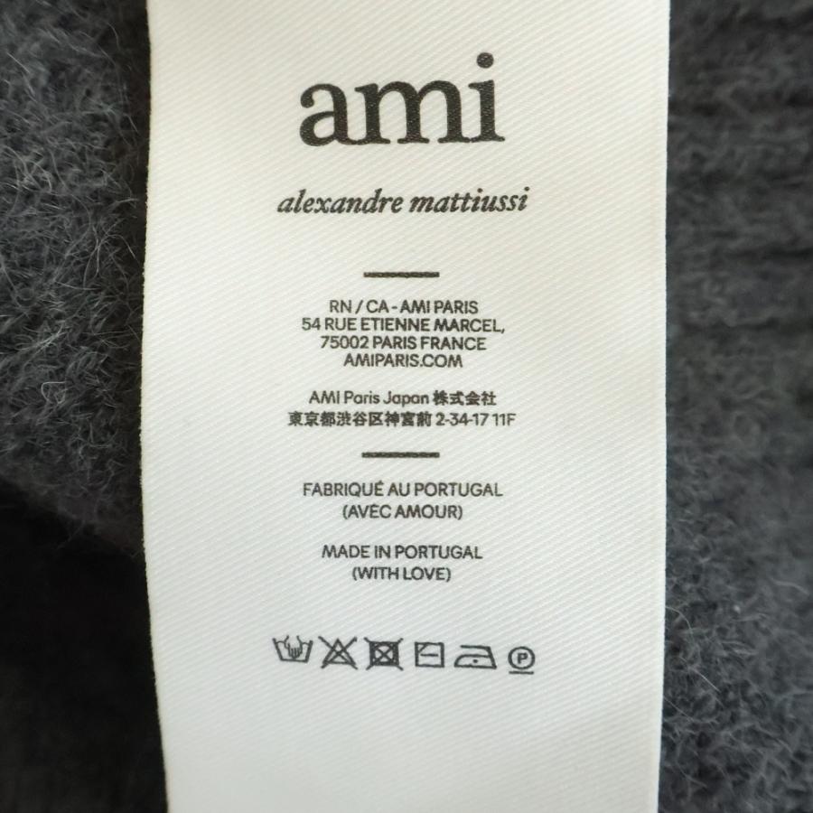 ami paris アミパリス ハートロゴ クルーネックニットセーター グレー