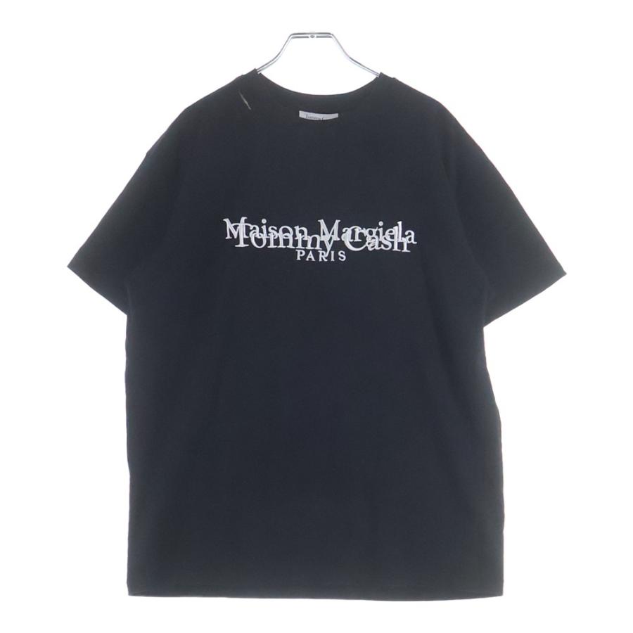 【美品】Maison Margiela メゾンマルジェラ Tシャツ サイズ46 新品未使用】メゾンマルジェラ 刺繍 Tシャツ 46 S 黒 半袖 【公式通販】