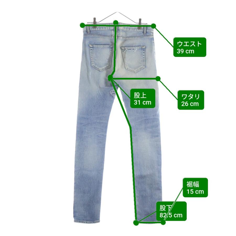 SAINT LAURENT PARIS サンローランパリ 17SS クラッシュ加工ウォッシュ