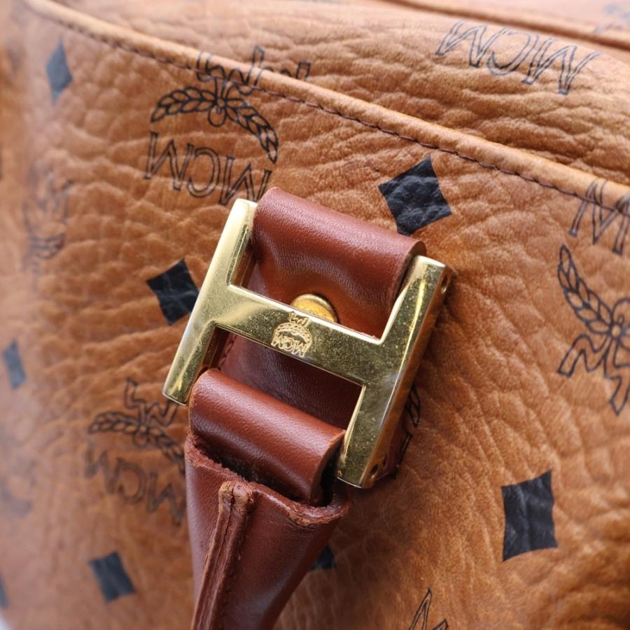 MCM ヴィセトス　ミニボストンバッグ　ブラウンレザー MCM（エムシーエム） ヴィセトス ミニボストンバッグ レザー ブラウン