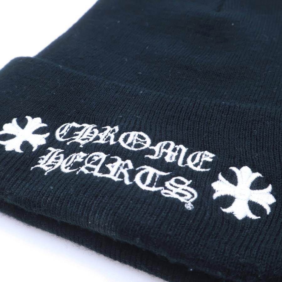クロムハーツ ネイビー　刺繍　ロゴニット帽　ビーニー CHROME HEARTS（クロムハーツ） WATCH CAP ワッチキャップ CHプラス