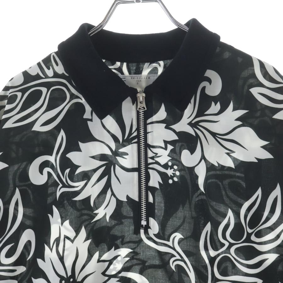 sacai（サカイ） FLORAL PRINT SHIRT 花柄 ジップアップ 半袖