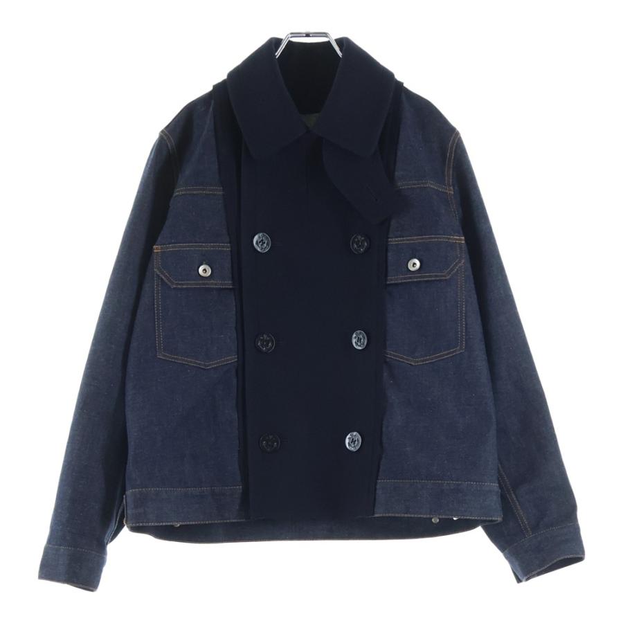 sacai（サカイ） Wool Melton Jacket 2フリップポケット 切替デニム