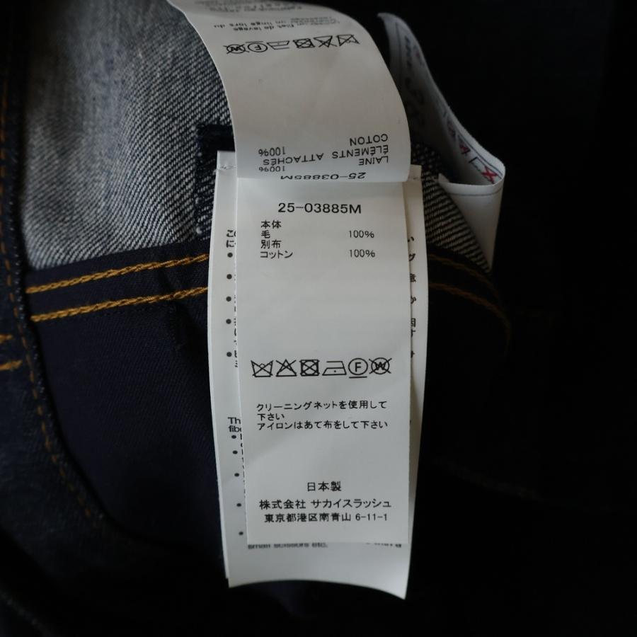 sacai（サカイ） Wool Melton Jacket 2フリップポケット 切替デニム