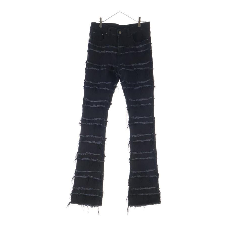 mnml X597フレアパンツ S mnml（ミニマル） X597 PANELED SKINNY STACKED DENIM ダメージ加工