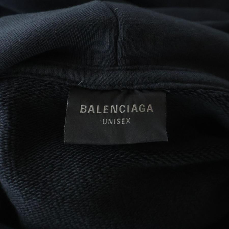 BALENCIAGA バレンシアガ Large Fit Hoodie ラージフィットフーディー プリントプルオーバーパーカー ブラック 803265 TRVA2 BALENCIAGA（バレンシアガ） Large Fit Hoodie ラージフィット