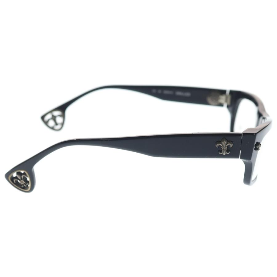 CHROME HEARTS クロムハーツ DRILLED BSフレア ウェリントン ブラックフレーム アイウェア 眼鏡 メガネ ブラック/シルバーの画像