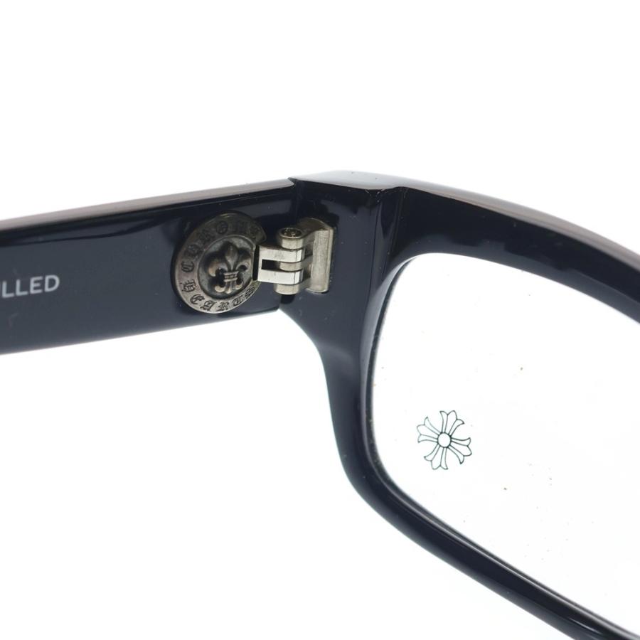 CHROME HEARTS クロムハーツ DRILLED BSフレア ウェリントン ブラックフレーム アイウェア 眼鏡 メガネ ブラック/シルバーの画像