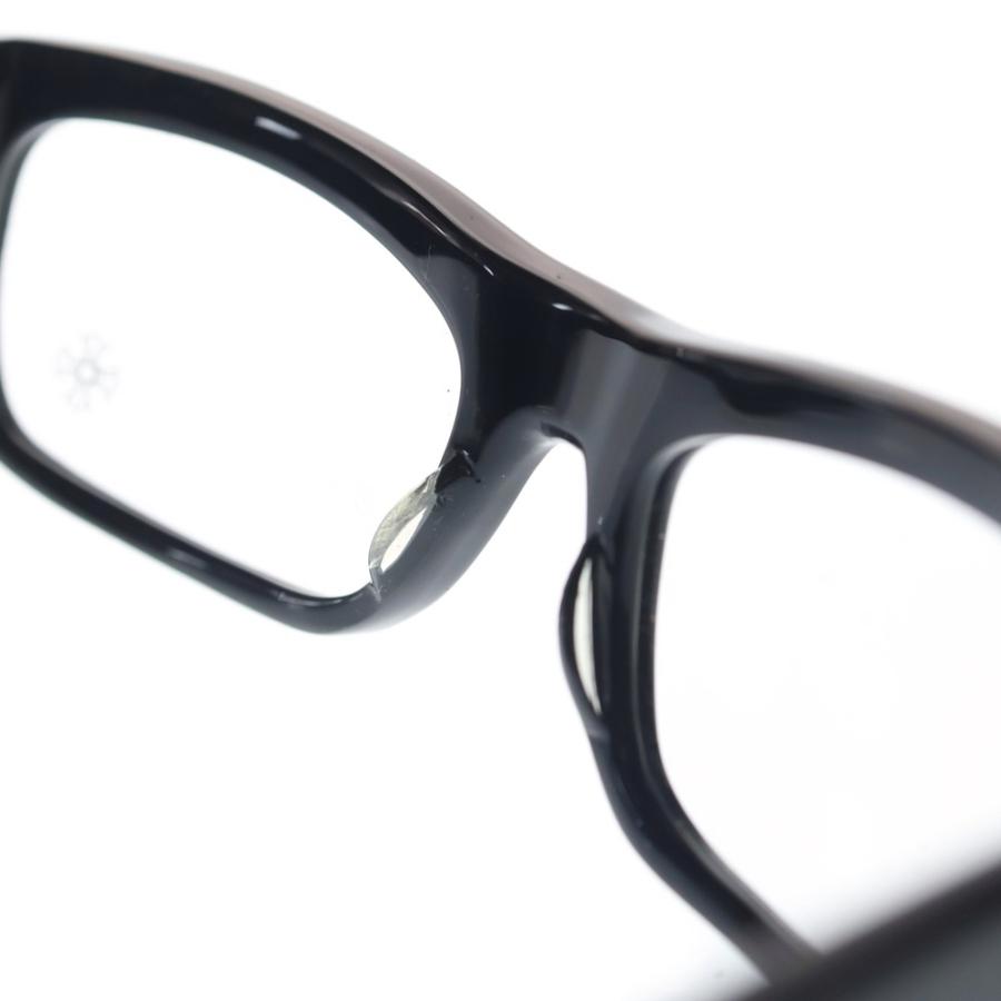 CHROME HEARTS クロムハーツ DRILLED BSフレア ウェリントン ブラックフレーム アイウェア 眼鏡 メガネ ブラック/シルバーの画像