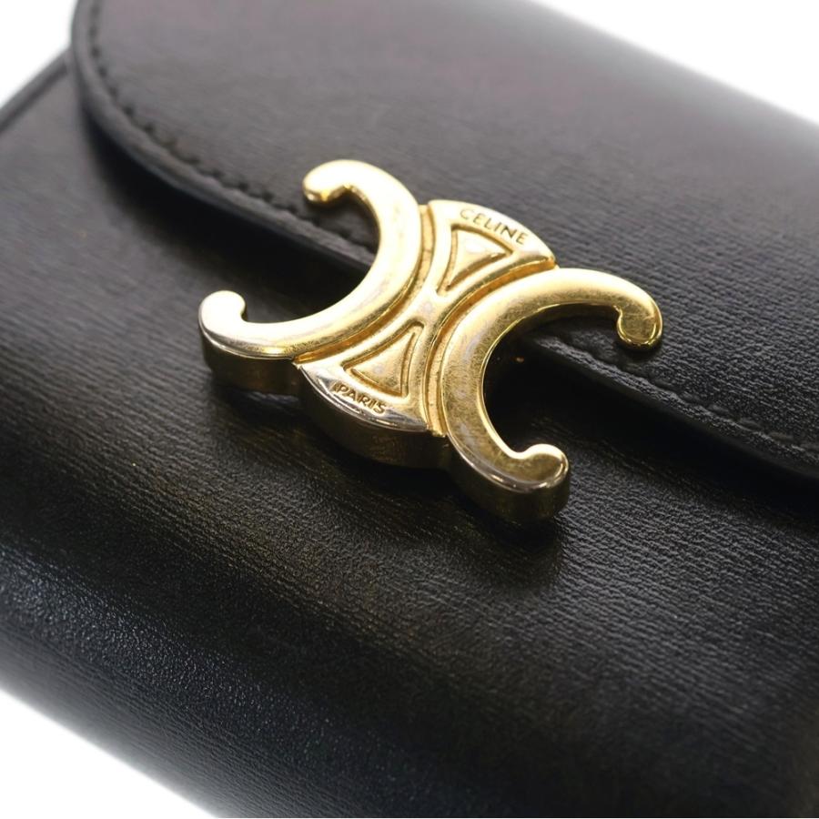 【極美品】CELINE スモールフラップウォレット　三つ折り財布　トリオンフ CELINE（セリーヌ） トリオンフ スモールフラップウォレット 三つ折り