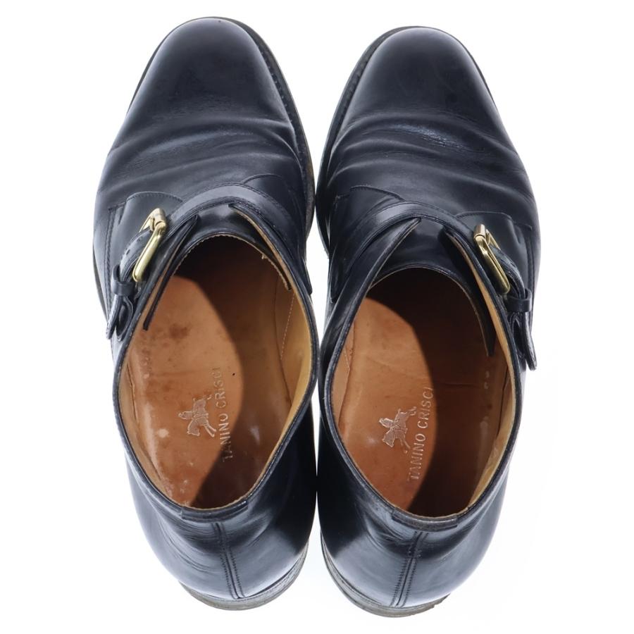 TANINO CRISCIストラップ付きブラックブーツ TANINO CRISCI タニノ・クリスチー レザー シングルモンクストラップ