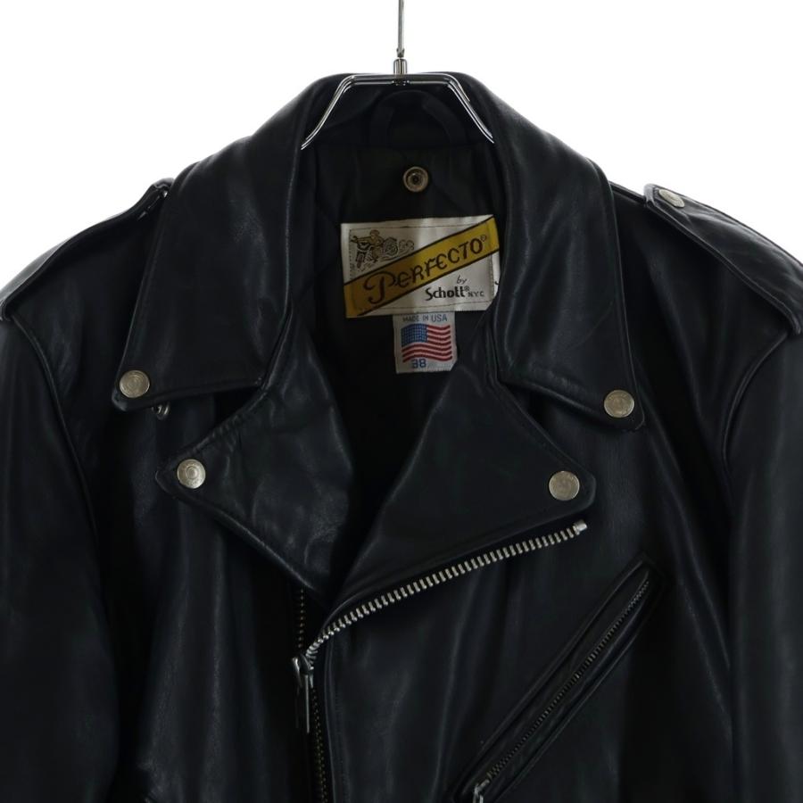 Perfecto by Schott ブラックダブルライダースジャケット SCHOTT ショット PERFECTO USA製 パーフェクト ダブルライダース