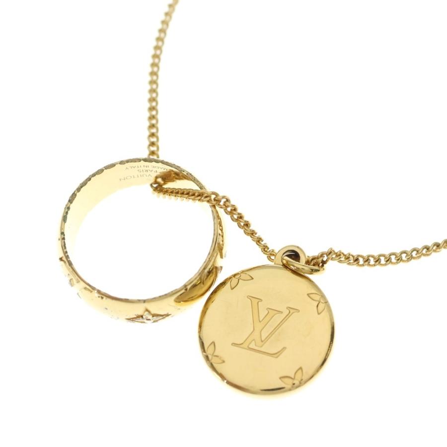 ルイヴィトン ネックレス LV リングネックレス ゴールド M80189 LOUIS VUITTON（ルイ・ヴィトン） モノグラム LVロゴ リングネックレス