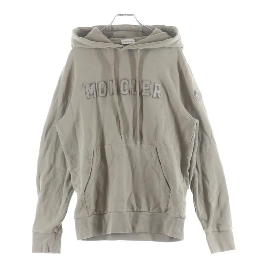 MONCLER モンクレール ロゴ レタープリント フーディー 長袖 プルオーバーパーカー ベージュ J10918G00030 89AHE MONCLER（モンクレール） ロゴ レタープリント フーディー 長袖 プル