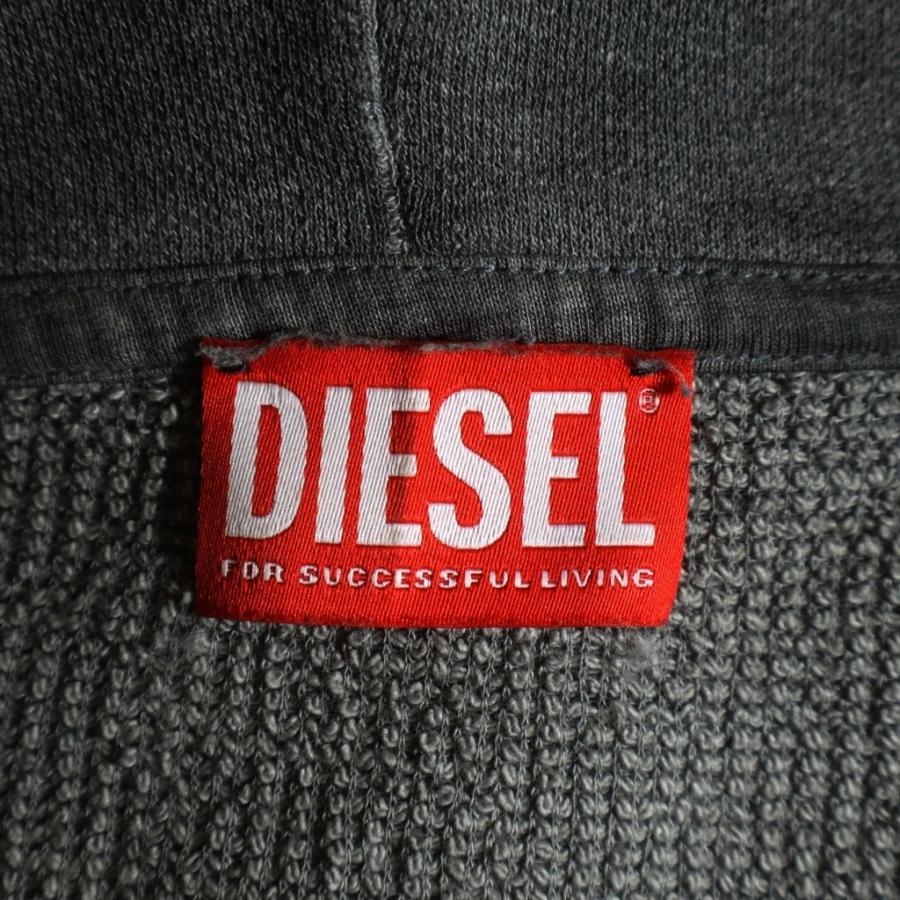 DIESEL ディーゼル スタッズ オーバルDロゴ バックプリント フーディー プルオーバーパーカー グレー S-QUINN-H00D DIESEL（ディーゼル） スタッズ オーバルDロゴ バックプリント