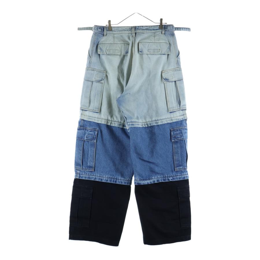 VETEMENTS ヴェトモン 25SS Deconstructed Triple Cargo Pants デコンストラクト トリプルカーゴパンツ ドッキングパンツ インディゴ/ブラック UA66PA510N VETEMENTS（ヴェトモン） 25SS Deconstructed Triple Cargo Pants デ