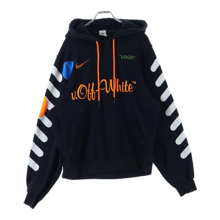 NIKE ナイキ 18SS ×オフホワイト フットボール コレクション ロゴプリント プルオーバー スウェット パーカー AA3257-010 NIKE（ナイキ） 18SS ×オフ フットボール コレクション ロゴプリント