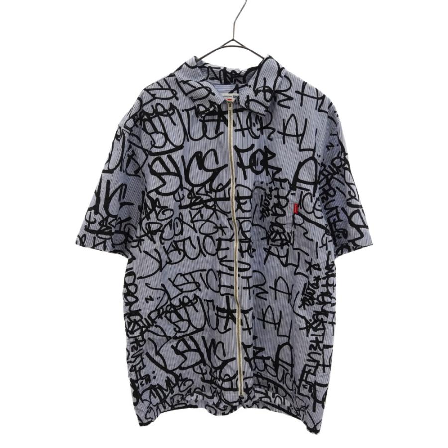 シュプリーム 18AW ×コムデギャルソンシャツ グラフィックジップアップ 