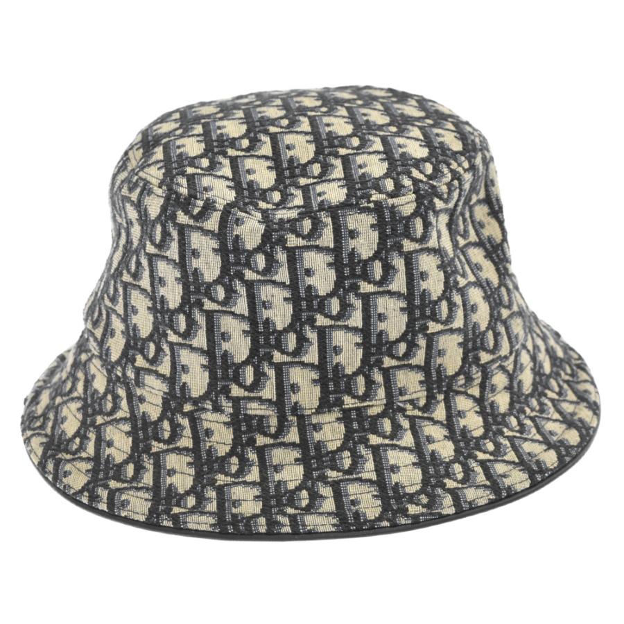 ディオール 21SS Oblique Bucket Hat オブリーク総柄バケットハット 帽子 113C907A4502 グレー