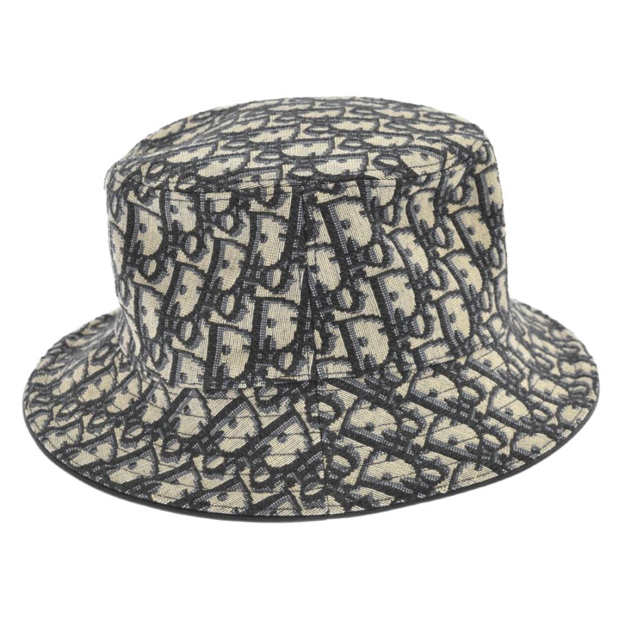 ディオール 21SS Oblique Bucket Hat オブリーク総柄バケットハット 帽子 113C907A4502 グレー
