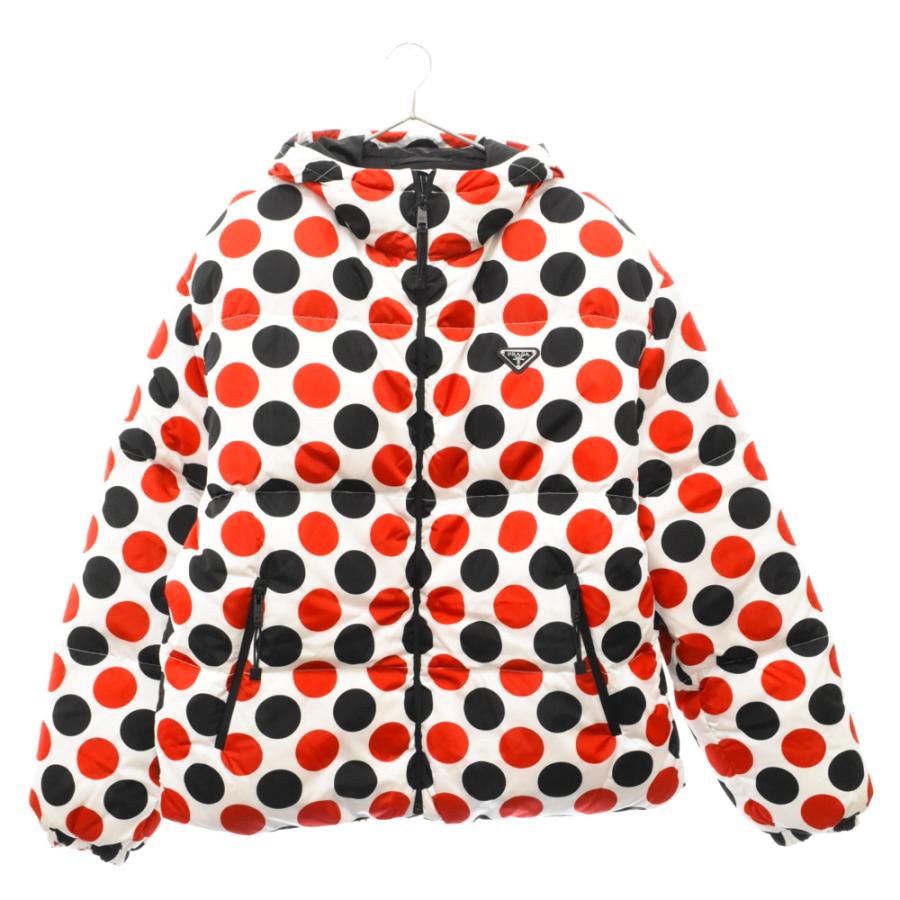 PRADA プラダ ロゴプレート付きドッド総柄ジップアップダウン PRADA プラダ ロゴプレート付きドッド総柄ジップアップダウン
