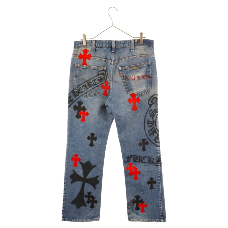 Chrome Hearts クロス刺繍デニムパンツ u*8様 クロムハーツ クロス刺繍 黒デニムパンツ